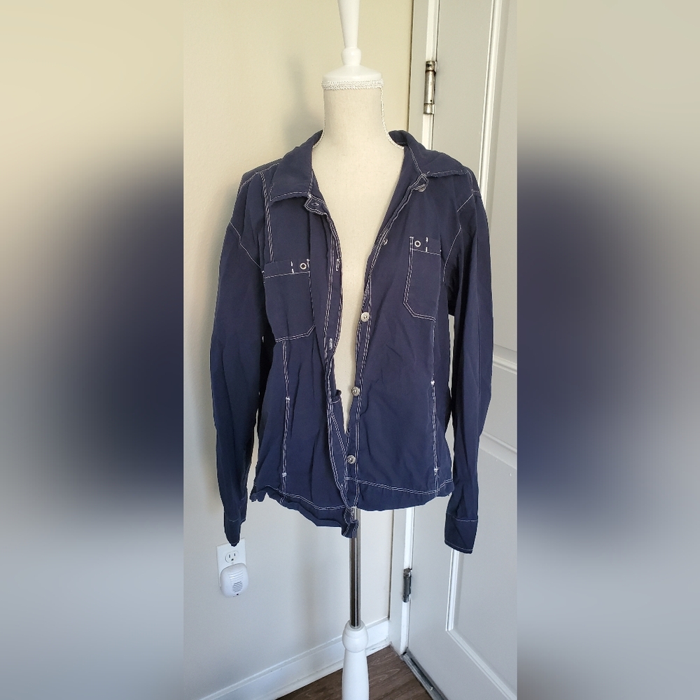 Fresh Produce Navy Button-Up Jacket Size Xxl